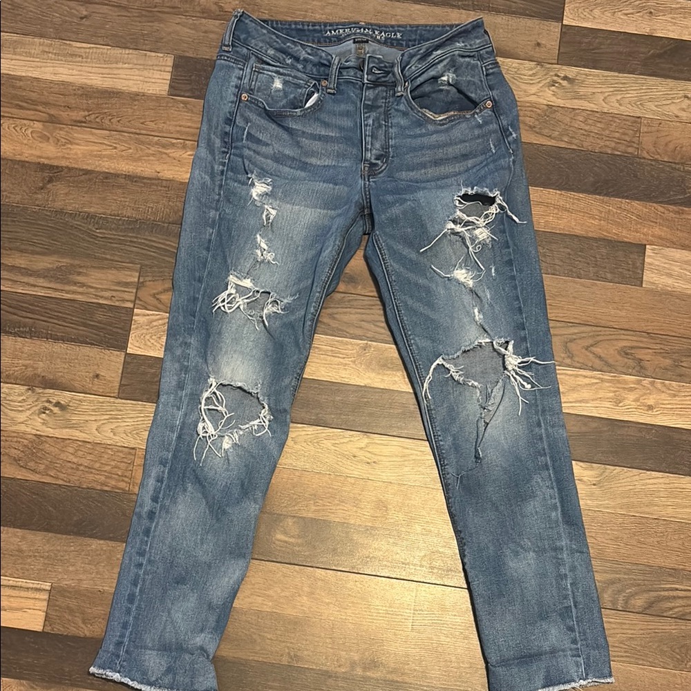 American Eagle Outfitters Blue Ankle Cropped Jeans
